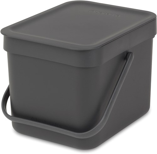 Brabantia afvalemmer Sort & Go 6L grijs - compacte prullenbak keuken-2