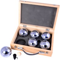 Twisk Jeu de Boules Set - Luxe houten koffer - 6 ballen - inclusief accessoires