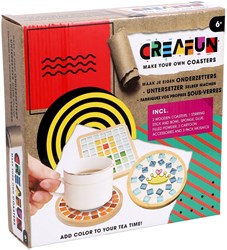 Creafun knutselset onderzetters maken - kleurrijk mozaïek DIY pakket