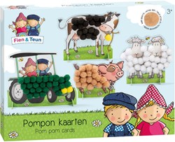 Bambolino Toys knutselset Fien & Teun pompom plakken boerderijdieren