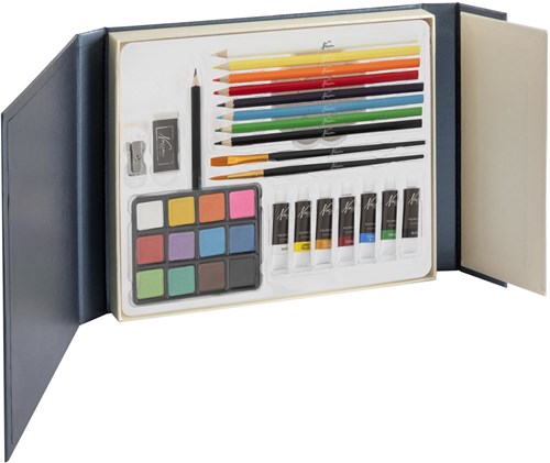 Aquarel art set schilderen 34-delig in luxe opbergdoos cadeau-2