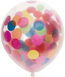Confetti ballonnen feestdecoratie multi kleur 12 stuks mix