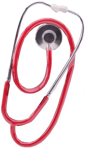 Johntoy metalen stethoscoop speelgoed dokter rood 29578-2
