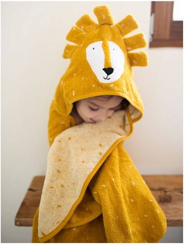 Trixie badcape biologisch katoen 75x75cm Mr. Lion babyhanddoek-2