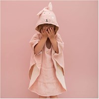 Trixie poncho badcape kind biologisch katoen Mrs. Rabbit roze-3