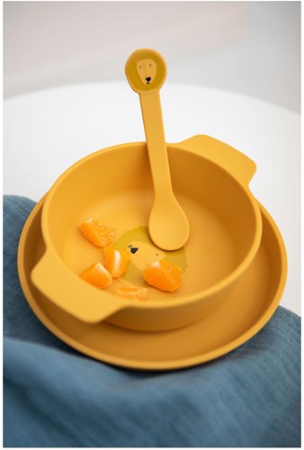 Trixie siliconen kom voor kinderen - Mr. Lion - geel - veilig kinderservies-2