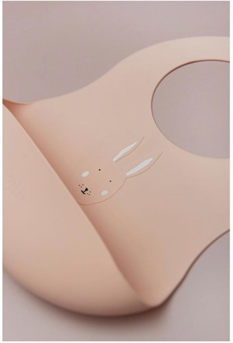 Trixie siliconen slabbetjes 2-pack - baby slab met opvangbakje - Mrs. Rabbit - roze-3