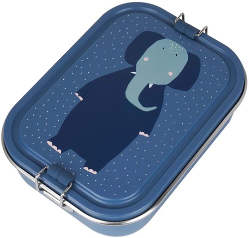 Trixie brooddoos lunchbox groot - Mrs. Elephant - RVS snackbox voor kinderen