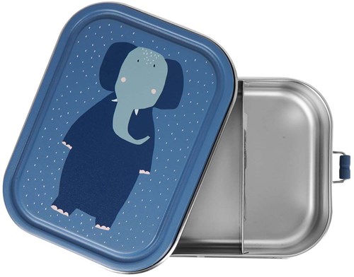 Trixie brooddoos lunchbox groot - Mrs. Elephant - RVS snackbox voor kinderen-2