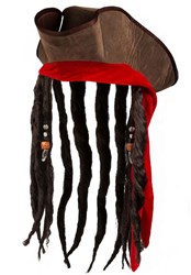 Boland piratenhoed Dirty Jack bruin met haar - volwassenen - piratenfeest