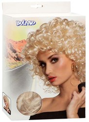 Boland pruik Sandy blond krullen halflang dames retro accessoire