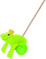Goki houten duwfiguur kikker koning - push-along speelgoed-2