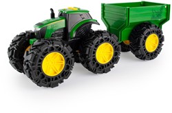 JOHN DEERE LIGHTS AND SOUNDS TRACTOR WITH WAGON
