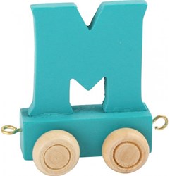 Small Foot houten lettertrein blauw - letter M - speelgoed treinset