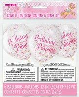 Haza confetti ballonnen prinses verjaardag decoratie roze 6 stuks-3