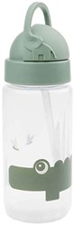 Done by Deer drinkfles Croco groen met rietje 350ml kindvriendelijk