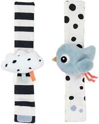 Done by Deer baby rammelaar polsbandjes blauw set van 2 sensorisch speelgoed