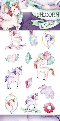 Totum tattoos eenhoorn kindertattoo multicolor 12 stuks - plaktattoo