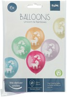 Folat ballonnen unicorns & rainbows latex 33cm 6 stuks verjaardag