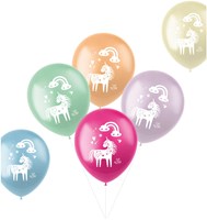 Folat ballonnen unicorns & rainbows latex 33cm 6 stuks verjaardag-2