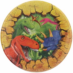 Folat - Dino borden papier 23cm 8 stuks kinderfeestje verjaardag