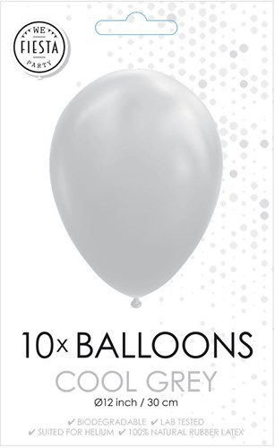 Globos ballonnen cool grijs 30cm 10 stuks - feestdecoratie latex
