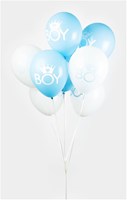 Globos ballonnen baby jongen blauw-wit 30cm 8 stuks feestdecoratie-3