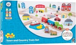 Bigjigs Rails Houten Treinset Stad en Platteland - 101-delig