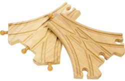 BigJigs houten treinrails 3-weg splitsing set - uitbreiding treinbaan