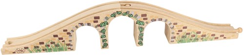 BigJigs houten treinbaan brug met 3 bogen - speelgoed brug-2