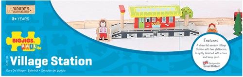 BigJigs houten treinstation dorp - speelgoed treinbaan accessoire
