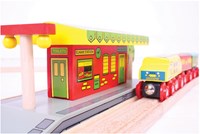 BigJigs houten treinstation dorp - speelgoed treinbaan accessoire-3