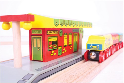 BigJigs houten treinstation dorp - speelgoed treinbaan accessoire-3