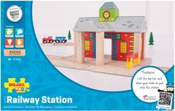 BigJigs houten treinstation - speelgoed treinbaan accessoire