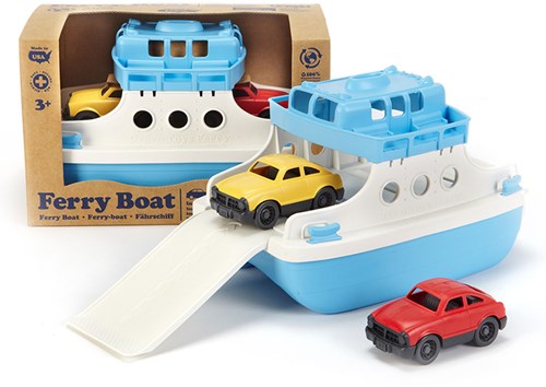 Green Toys veerboot met auto's blauw-wit duurzaam speelgoed-2