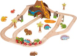 Bigjigs Houten Treinset Dinosaurus - 49-delig