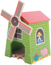 BigJigs houten treinbaan windmolen - speelgoedaccessoire voor treinbaan