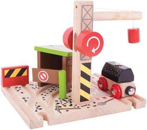 Bigjigs houten treinrails - kolenmijn speelgoedset voor kinderen-2