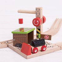 Bigjigs houten treinrails - kolenmijn speelgoedset voor kinderen-3