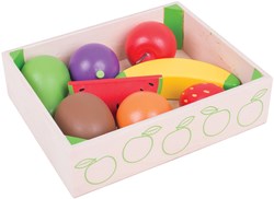 BigJigs houten speelgoed kratje met fruit - fruitset voor kinderen
