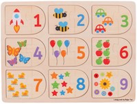 BigJigs houten leerpuzzel getallen - educatief speelgoed voor kinderen