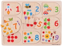 BigJigs houten leerpuzzel getallen - educatief speelgoed voor kinderen-2