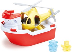 Green Toys reddingsboot speelgoed met helikopter duurzaam badspeelgoed