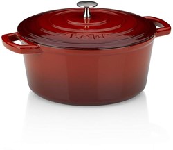 Kela braadpan gietijzer rood 5 liter met deksel - oven geschikt