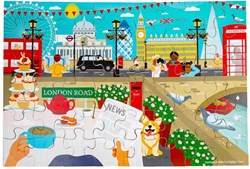 BigJigs houten puzzel Londen stad - educatief speelgoed 48 stukjes