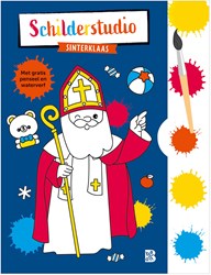 Ballon kleurboek Sinterklaas met verfpalet en penseel voor kinderen