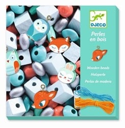 Djeco kralen & sieraden Wooden beads, Little animals