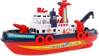 Brandweerboot speelgoed reddingsboot met blusfunctie 23,5cm waterpret-2