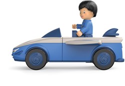 Toddys speelgoedauto Mike Moby met beweegbare figuur en frictiemotor