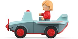 Toddys speelgoedauto Paula Pretty met beweegbare figuur en vliegwielmotor